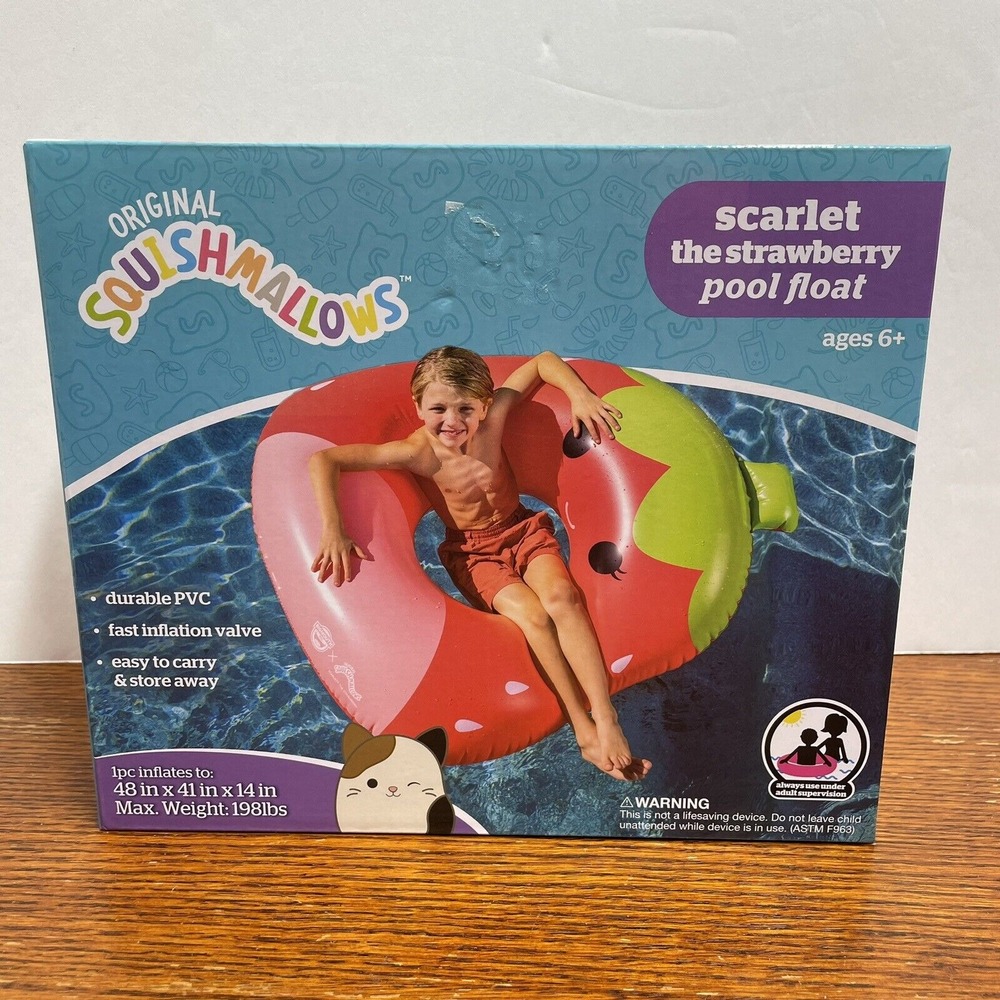 BigMouth X Squishmallows‎ Scarlet Strawberry Pool Float Inflatable Durable Water